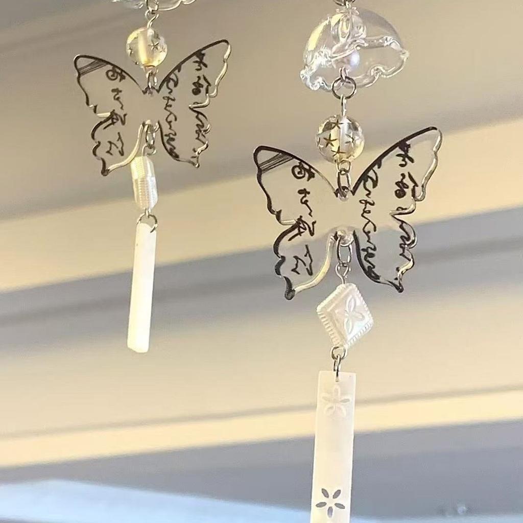 Unique Butterfly Wind Chime Phone Charm Bag Ornament Bag Pendant Decorations Acrylic Texture for Various Occasion