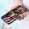 Custodia per telefono con aquila bandiera americana USA per Apple iPhone 14 13 12 Mini 11 Pro Max 7 8 XR X XS 7 8 Plus SE 2020 2022 Cover Nera