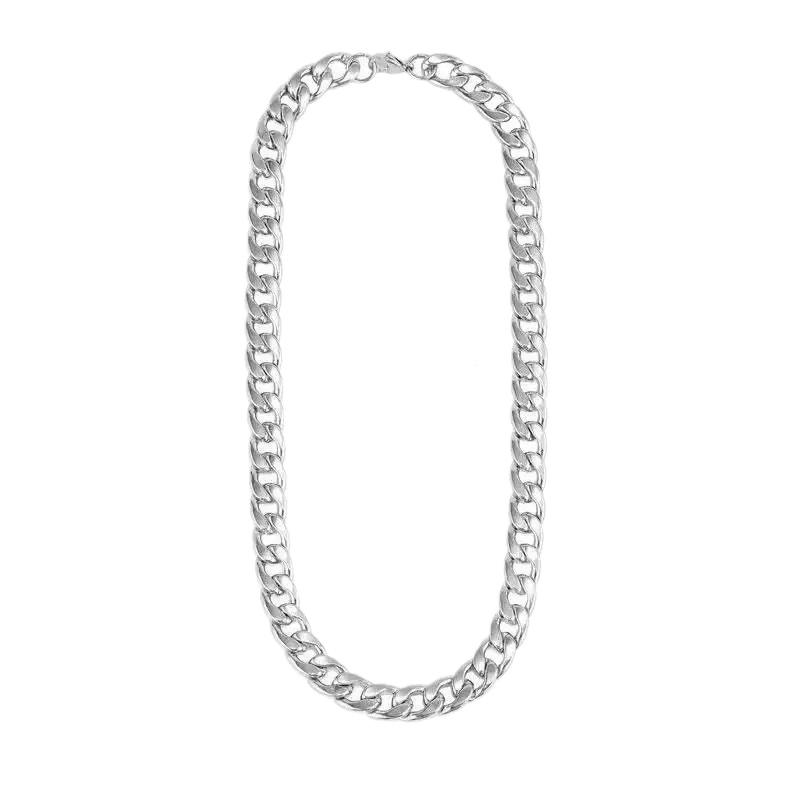 Colar Cubano de Alta Qualidade que Não Desbota: Corrente Tendência Masculina em Aço Inoxidável, Acessório Versátil Simples para Clavícula