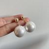 Large Pearl French Dangle Earrings: Retro Hong Kong Style, Light Luxury Bridal Accessories