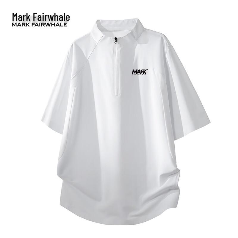 MARK FAIRWHALE Men s Half-Zip Ice Silk Short Sleeve T-Shirt 2XL