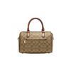 Coach Rowan 25 Classic Presbyopia Zipper Closure Canvas and Leather Boston Bag Briefcase Shoulder Crossbody Handbag Medium Women's Brown