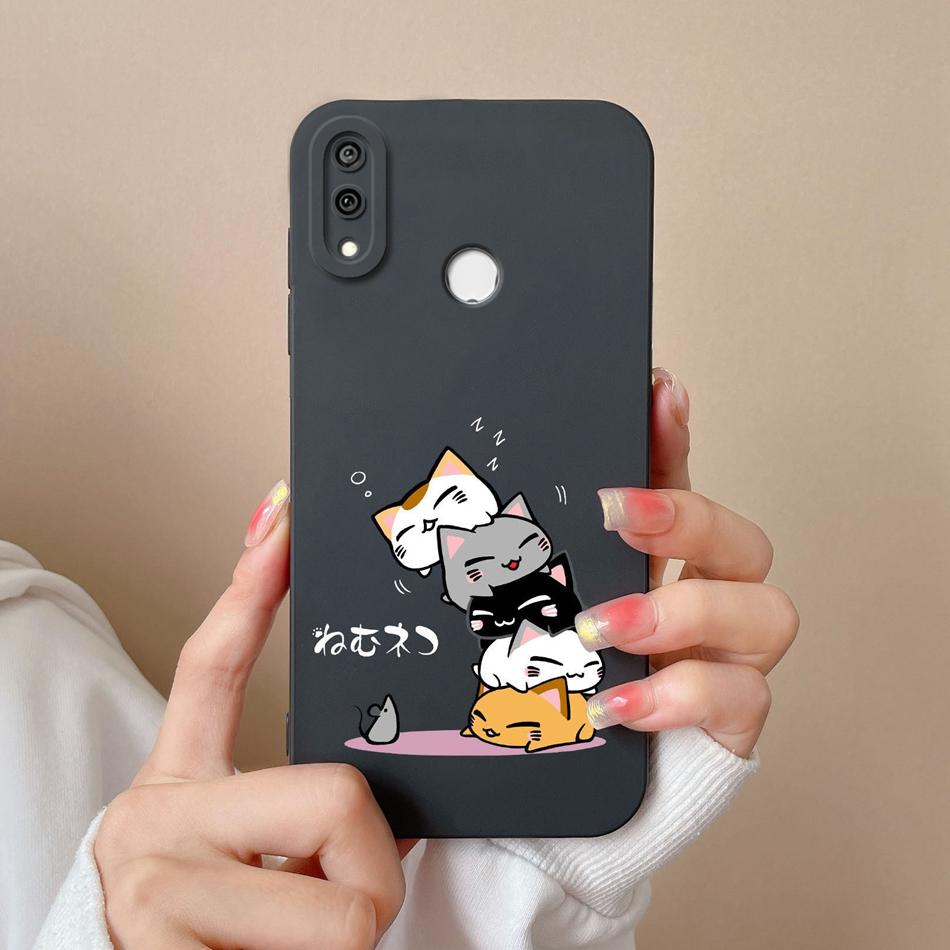 For Huawei Y9 Prime 2019 Phone Case Full Protection Cover For Huawei Y9S Y9A Cute Cartoon Liquid Silicone Anti Drop Bumper Coque
