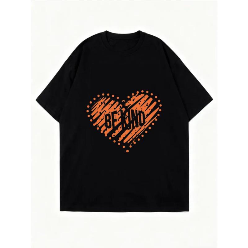 Oversized T Shirt White Be Kind Heart Print Graphic Tee For Casual Wear And Everyday Style