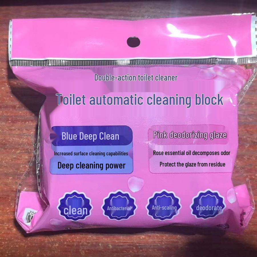 Dual-Color Blue Bubble Toilet Bowl Cleaner, Rose Scent, Quick Dissolving, Long-Lasting Fragrance