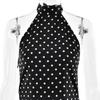 Backless Lace-Up Mini Dress Female Contrast Fashion Bandage High Waist Patchwork Dress Women's Commute Summer Dress