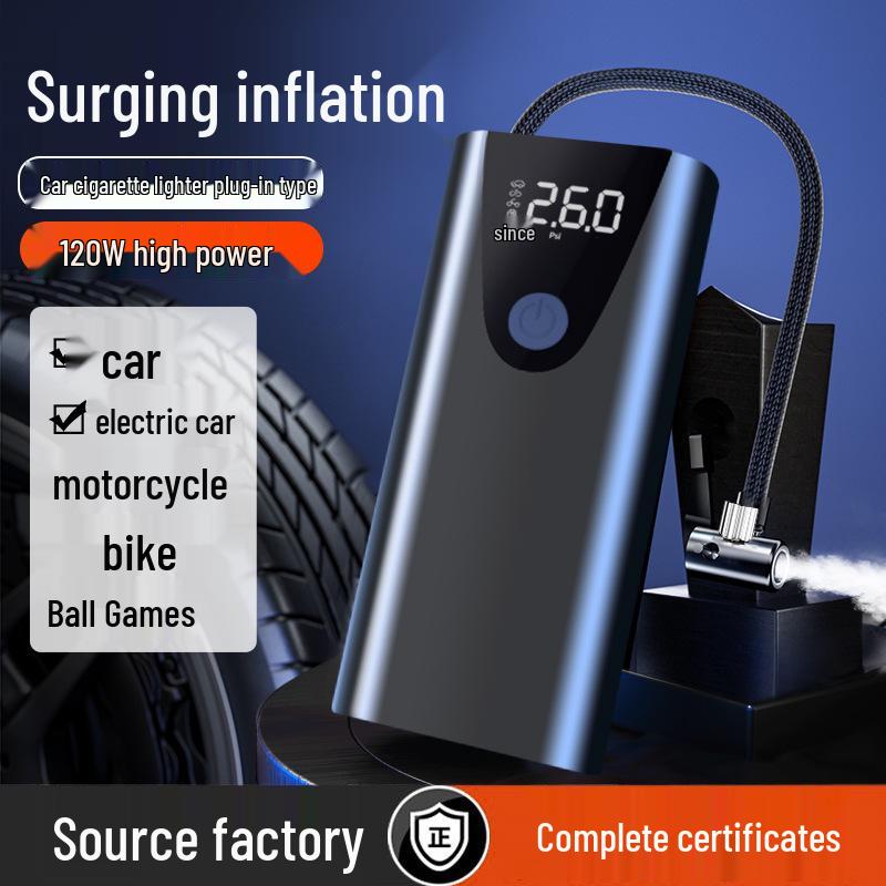 Portable High-Power Digital Car Air Pump with Wired Display
