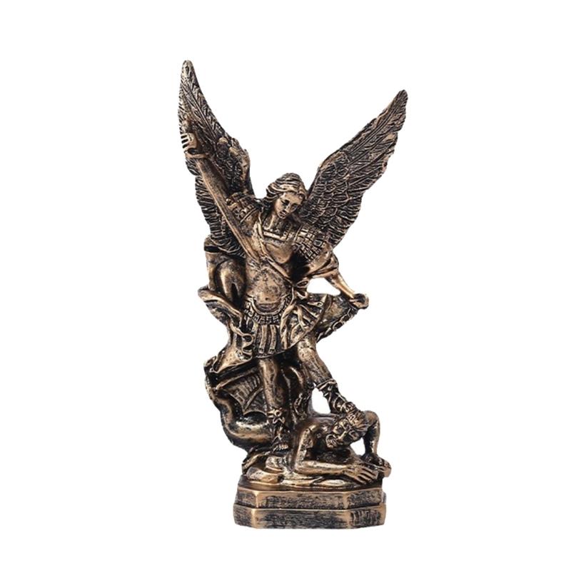Archangel Miguel Religious Statue, 5.12Inch Miguel Battle Sculpture Religious Collectible for Home Decors 1