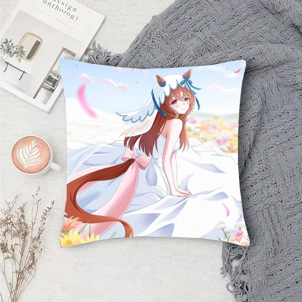 Still In Love Anime U-Uma Musume Pillow Case Fashion Square Pillowcase Bedroom Sofa Room Ins Decoration Leisure