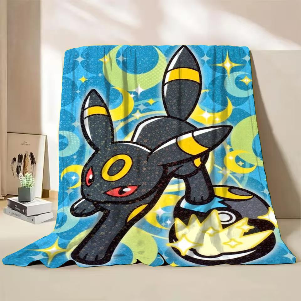 Pokémon Evoli Flanell-Kuscheldecke für Bett Sofa Zuhause Schlafzimmer Büro Reisen Kinder-Überwurfdecke Kinder Winter Warm Weich Geschenke