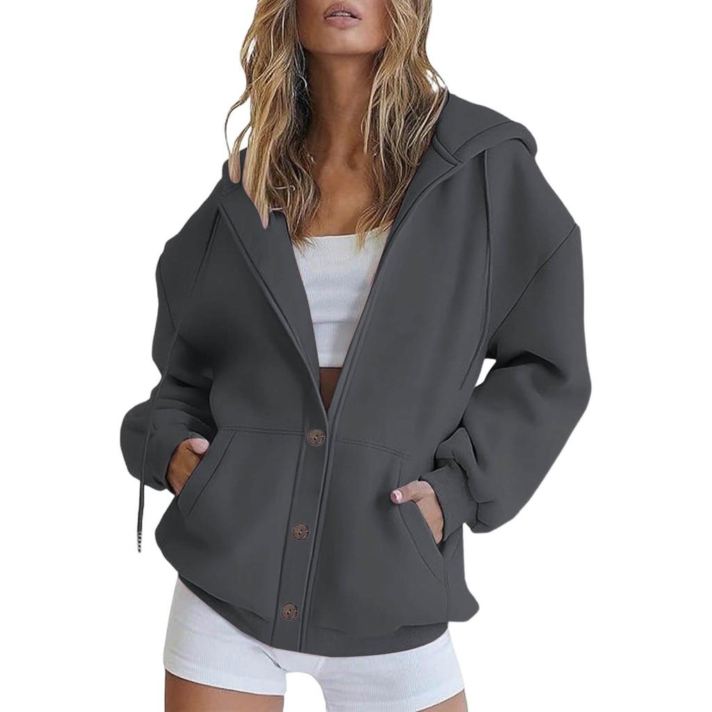 Damska Kurtka Sportowa z Kapturem, Kurtka z Kapturem, Luźna Bluza Kurtka