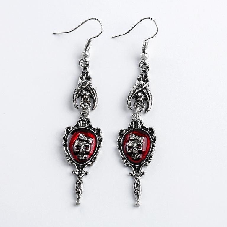New Dark Vintage Gothic Collection Earrings Sacred Heart Goth Halloween Earrings for Women Red Oil Drop Gothic Punk Accessories