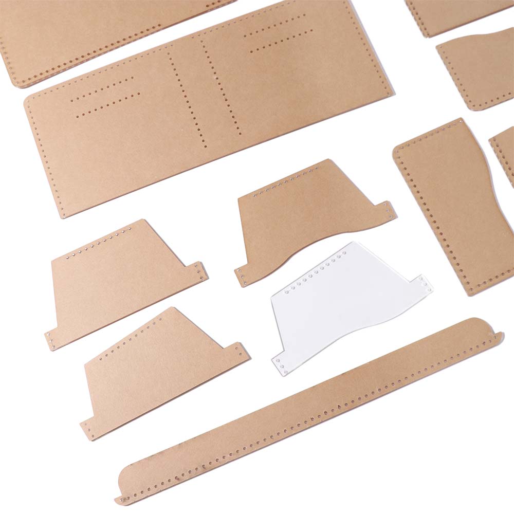 13Pcs/Set Handmade Wallet Pattern Stencil Acrylic Transparent Wallet Sewing Stencil Universal Durable Short Clip Template Bag