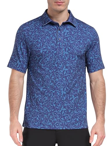 MoFiz Men's Short Sleeve Polo Shirt, Golf Shirt, Plus Sizes, Stylish Casual T-Shirt with Turndown Collar, Soft, Moisture-Wicking, Quick-Drying, Breath