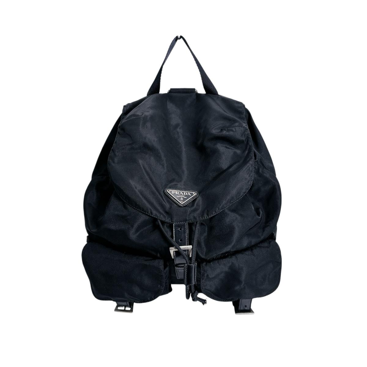 

PRADA Triangle logo Backpack Backpack Â· Daypack Nylon black unisex Used