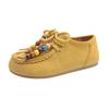 Retro beaded flat bottom women's new comfortable and light lazy one-pedal casual kangaroo shoes