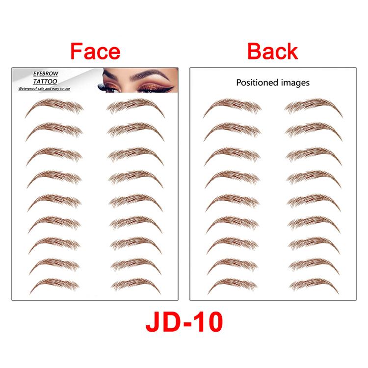 New Arrivals Water Transfer Girls Cosmetic Disposable Fake Temporary 4d Eye Brow Tattoo