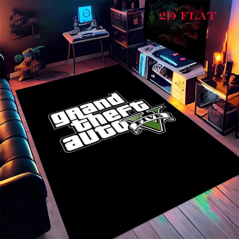 Tappeto Tappeto Poster GTA per Soggiorno Camera da Letto Casa Decorazione Divano, Tappetino Antiscivolo per Giochi Bambini