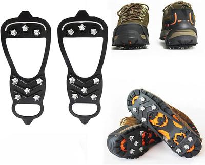 Non Slip Gripper Spike Ice Traction Cleats Walk Traction Cleat Durable Ice Snow Grips for Shoes Boot with 8 Steel Studs Crampons