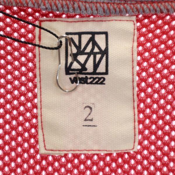 unused VAST222 19ss made in Japan Long sleeve mesh cardigan 2 red x gray Men's Used
