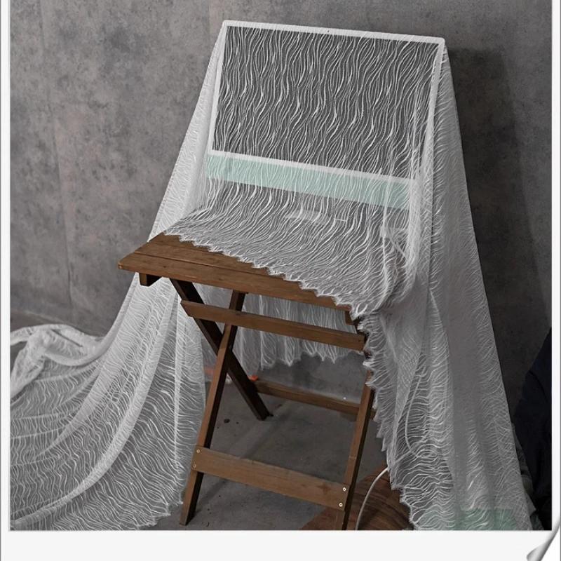 1.5x3Meters/Piece Wedding Lace Thin And Soft Wave Pattern Eyelash Lace Fabric DIY Sewing Handmade Wedding Dress Lace Material