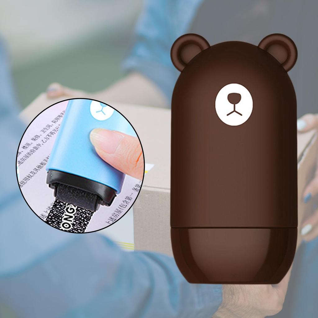 Portable Roller Stamp Identity Data Protection Seal for Documents Bills Self Inking Privacy Guard