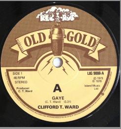 

7inch Record CLIFFORD T. WARD - Gaye LIG9008 Old Gold, Light 1978 UK Pop Used
