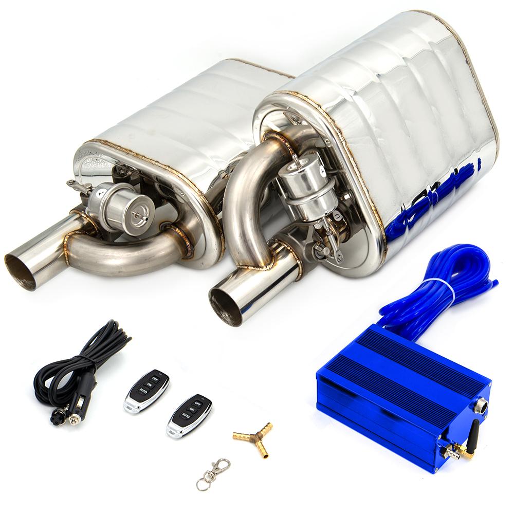 2/2.36/2.5/2.75/3 Inch Car Vacuum Exhaust Sounds Valve Muffler With Double Remote Controller Left and Right Air Pump
