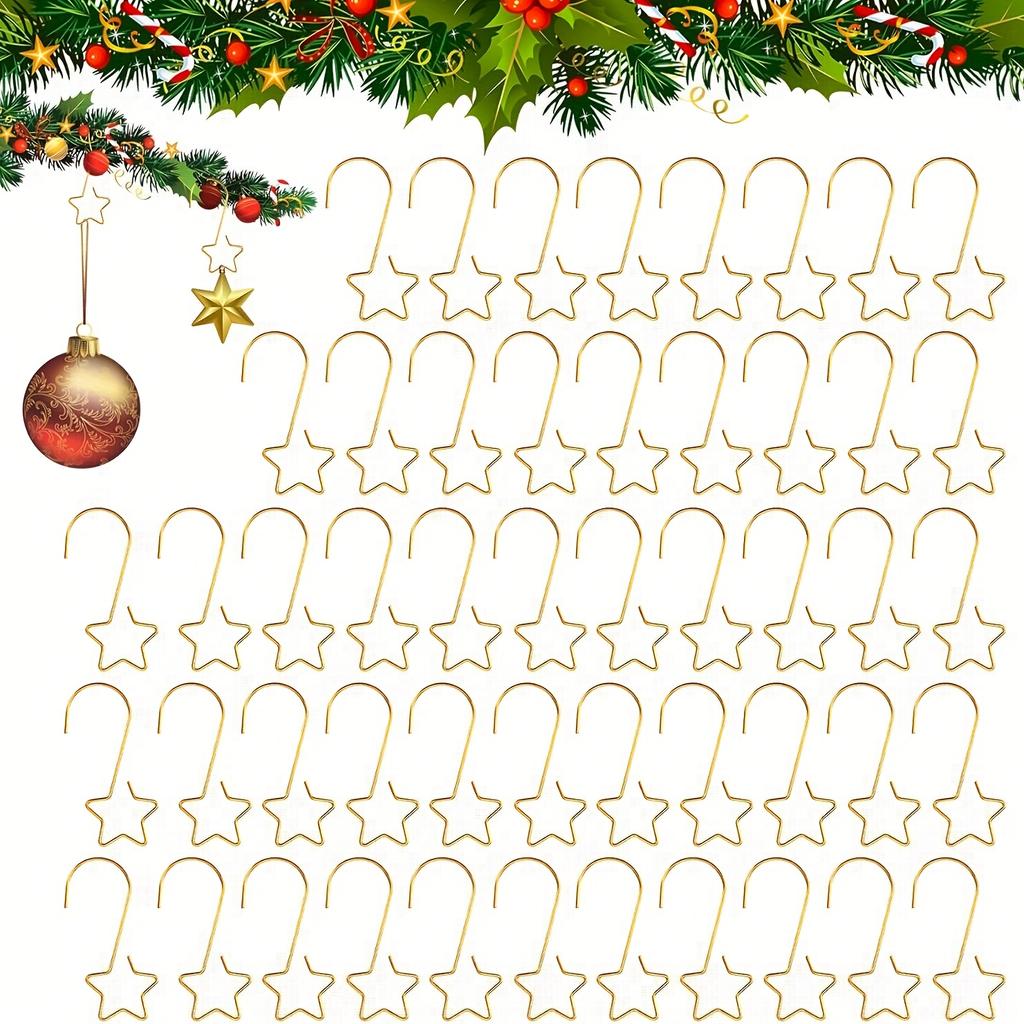20 Stück Christbaumschmuckhaken(2,0 Zoll) für Weihnachtsbaum Heimparty Dekorationen Metall Weihnachtsdekoration Haken, Festliche Ornamente