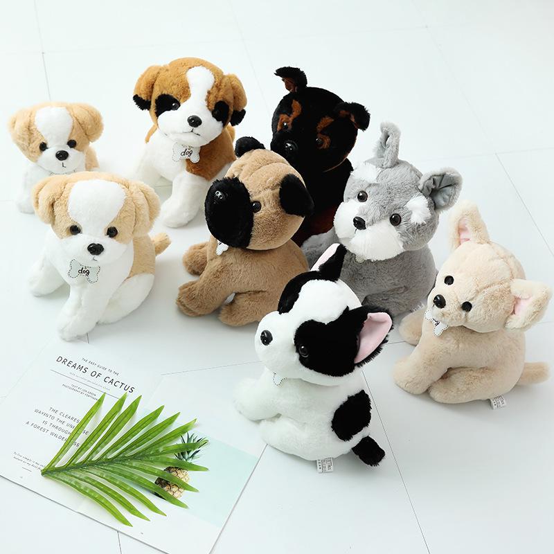 Famous Dog Plush Dolls: Husky, Bulldog, Shih Tzu, Schnauzer