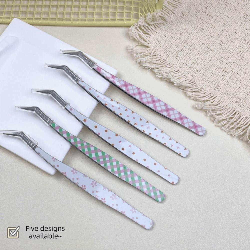 High Precision False Eyelash Tweezers Metal Lashes Extension Tweezer  Miniature Scene Stickers