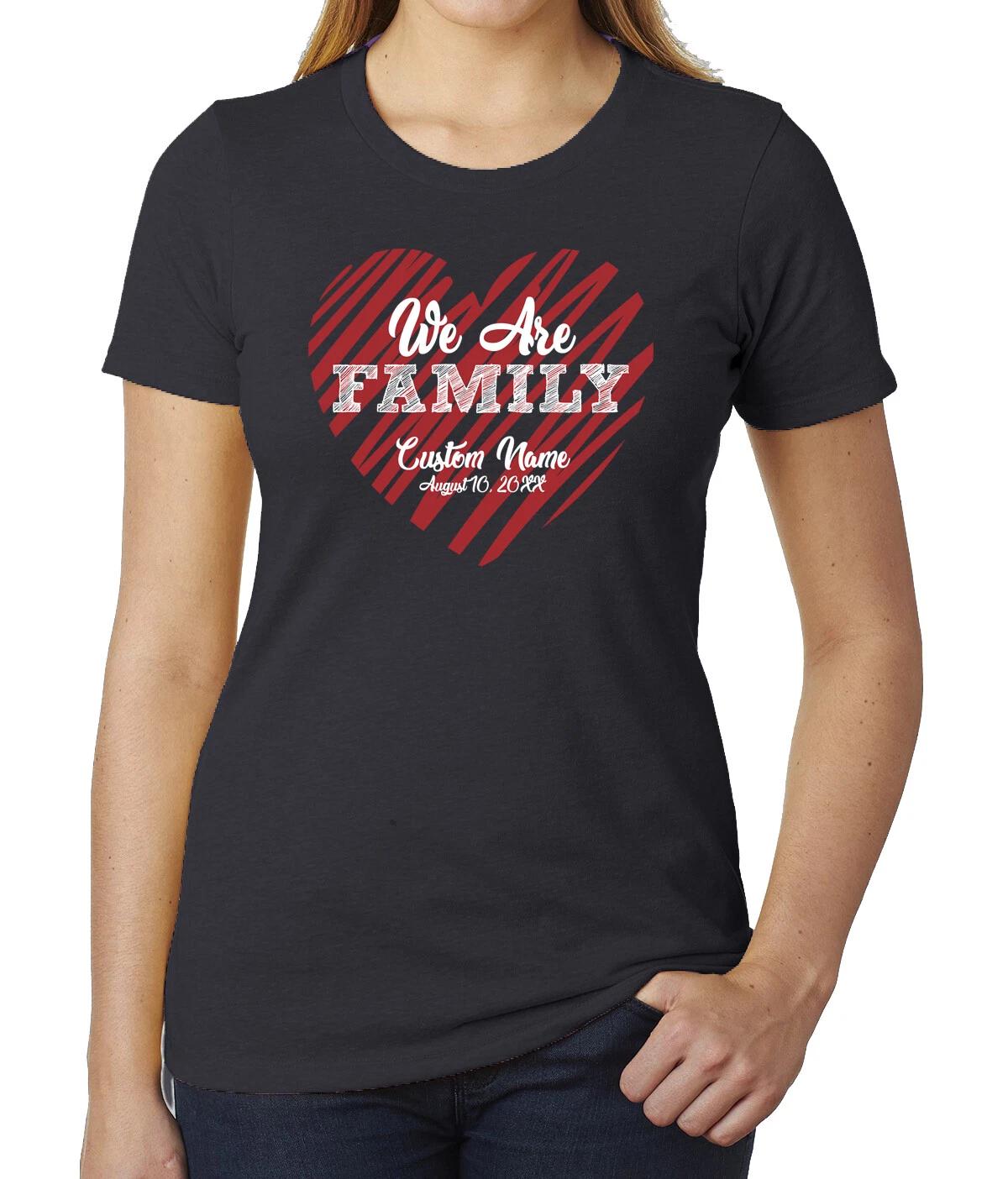 Family Heart with custom Name and Date - Family Reunion Woman s T-Shirts 3XL