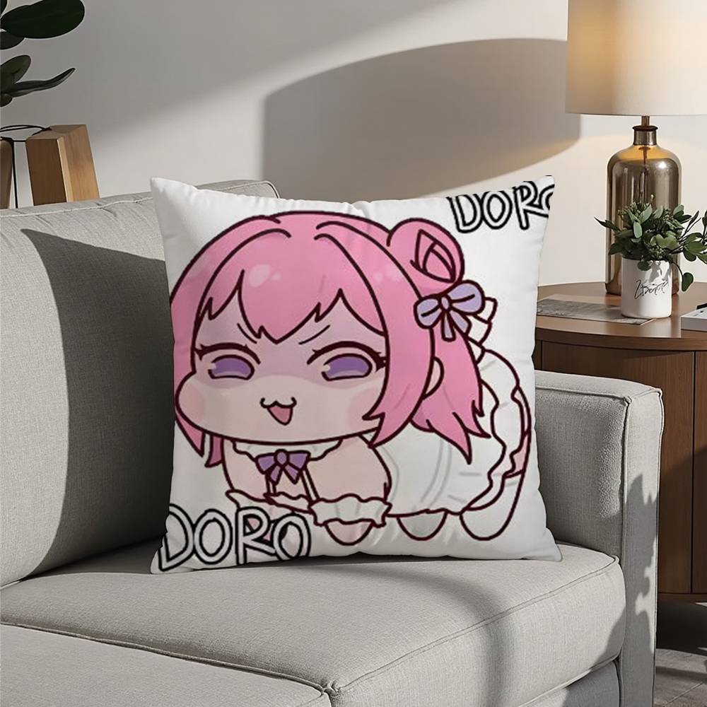 N-Nikke DORO Doll Dog Pillow Case Sofa Decorative Home Double-sided Printing Short Plush Cushion Pillow Cover Holiday Gift