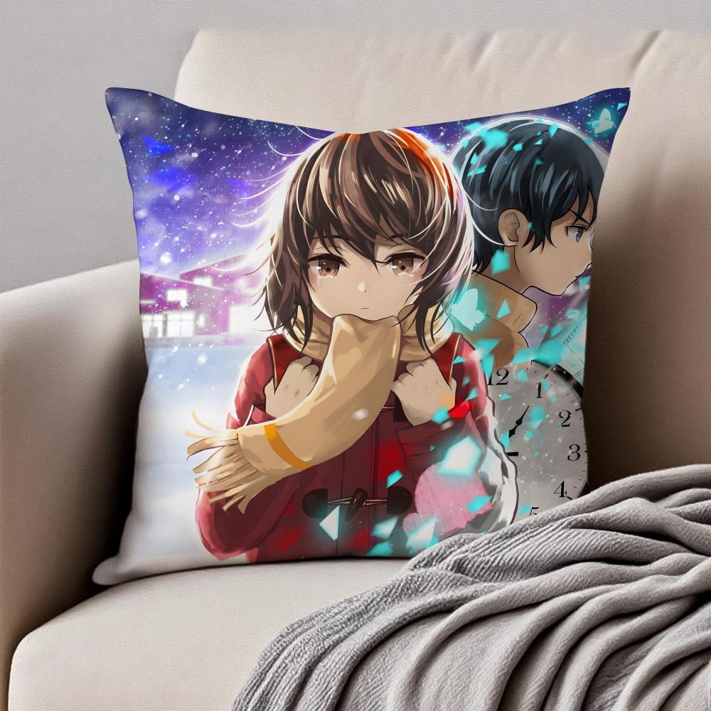 Romantic Mystery Japanese Anime EErased Cushion Cover Pillowcase Antidustmite Invisible Zipper Short Plush Sofa Cushion