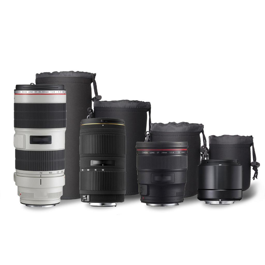 Pouzdro na objektiv, Černé Silné Neoprenové Velké Pouzdro na objektiv fotoaparátu, Čtyři Velikosti Pro Velké DSLR