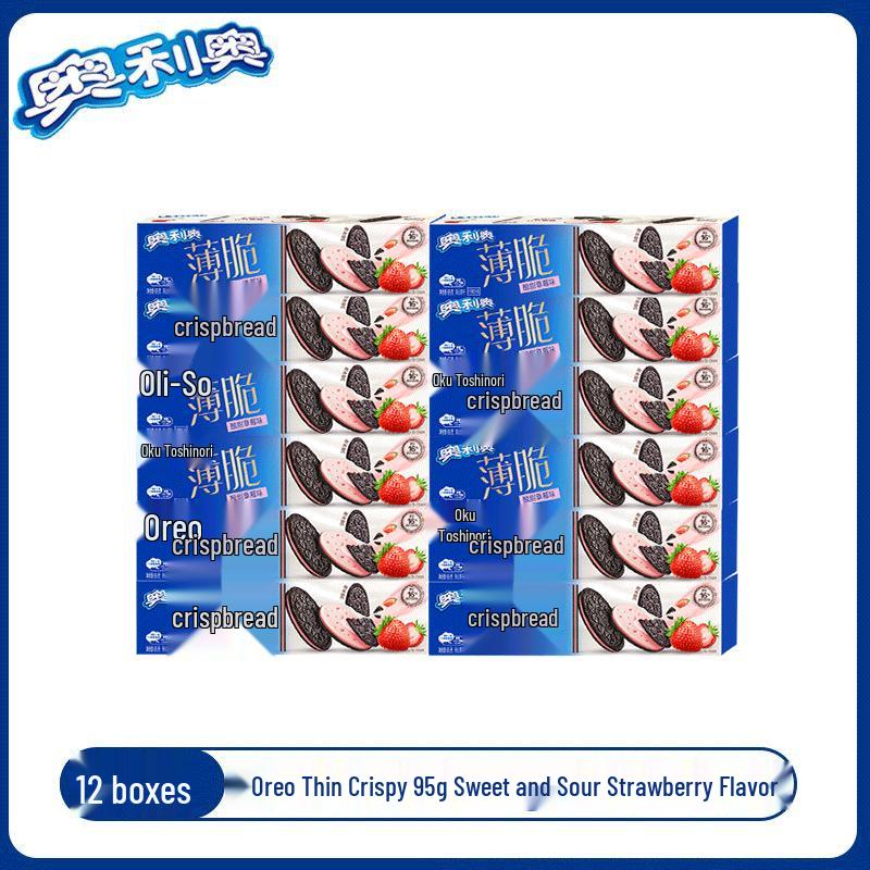 Oreo Thins Strawberry Flavor Sandwich Biscuits