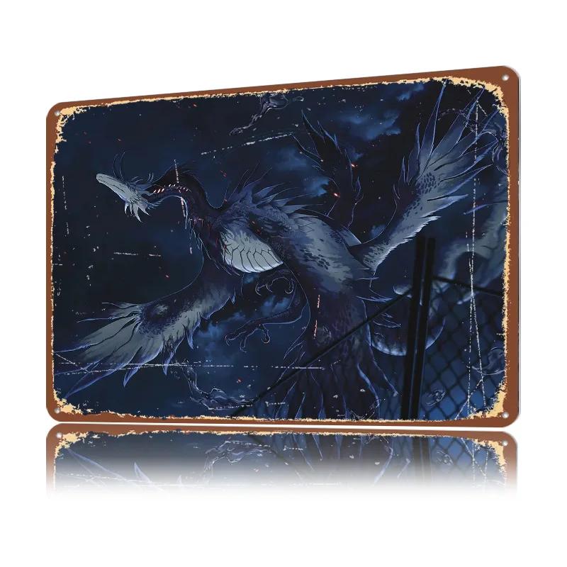 Firmament D Texture Printed Poster Custom Vintage Metal Tin Plate Sign for Wall Art Home Decoration Gaming Room Decor Luxury