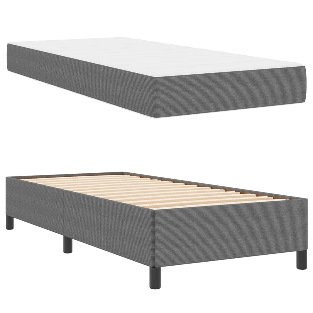 Bed Frame with Mattress Light Grey 80 x 200 cm Fabric