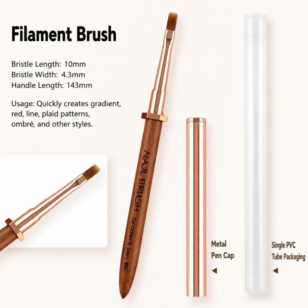 Sandalwood Handle Nail Design Pen Portable Pen Detail Brush New Manicure Pen Nail Salon