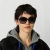 Coach Solid Logo Letter Alloy Irregular Shape Sunglasses Women sunglasses Black 0HC8368D50028G61