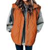 Women's Solid Color Fashionable Zipper Button Pocket Vest Jacket