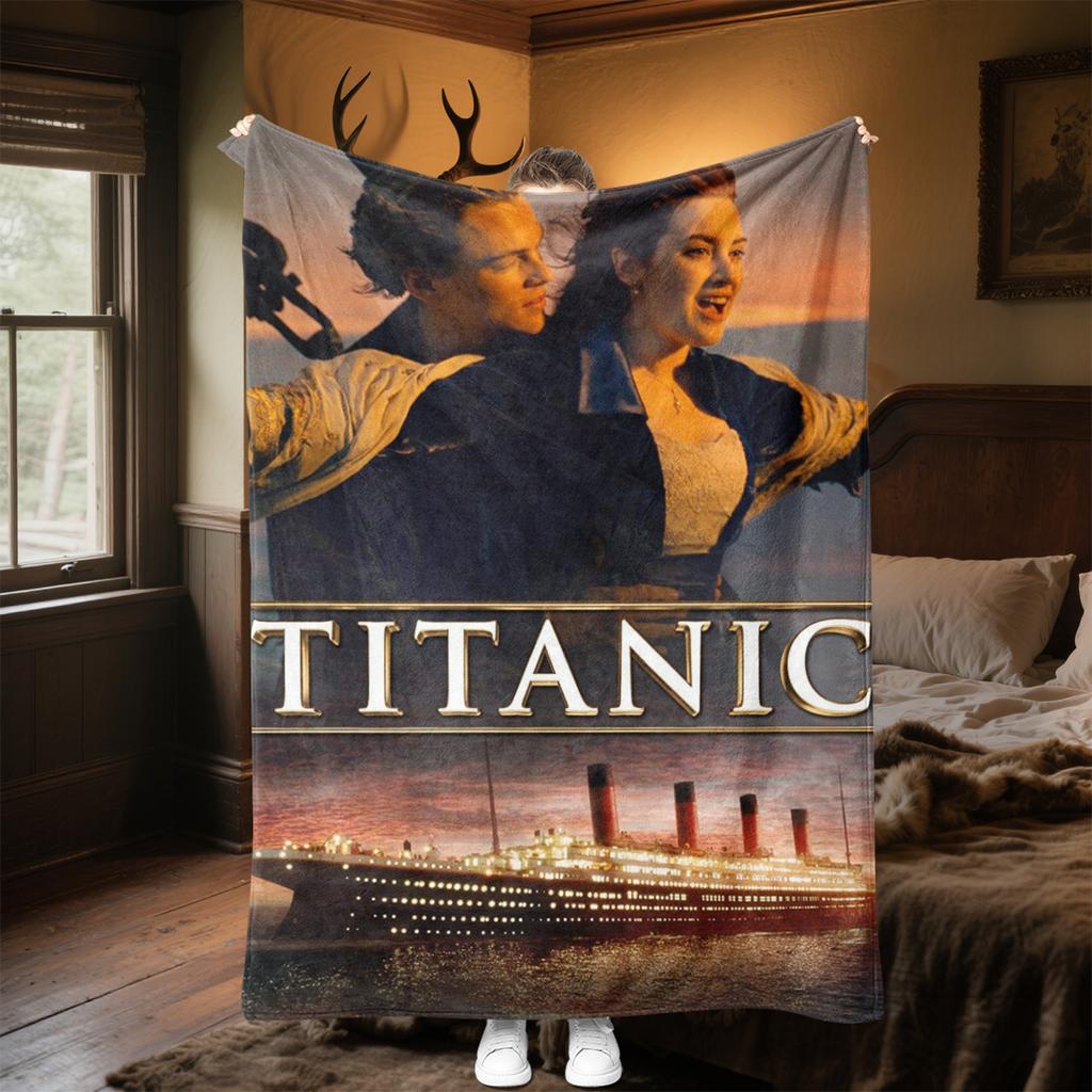 Titanic Plush Blanket Soft Comfortable All Seasons Blanket Sofa Office Naps Blanket Outdoor Travel Throw Perfect Gift