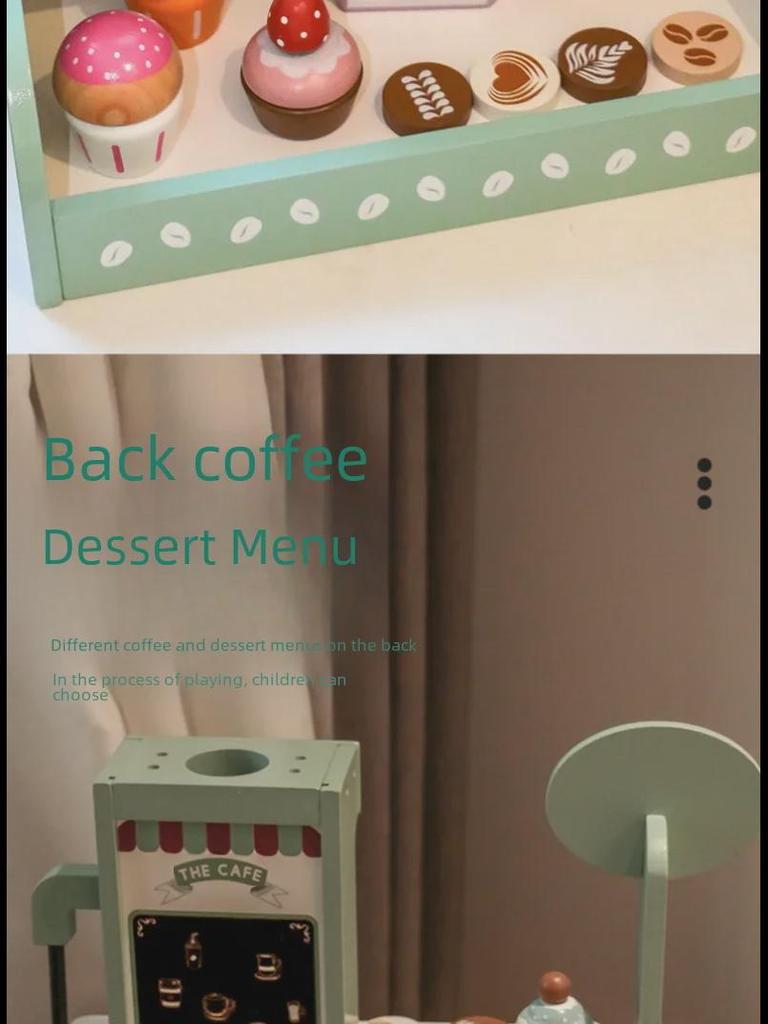 Wooden Kids' Tea Party Playset: Afternoon Tea Dessert & Cutting Toy Combo