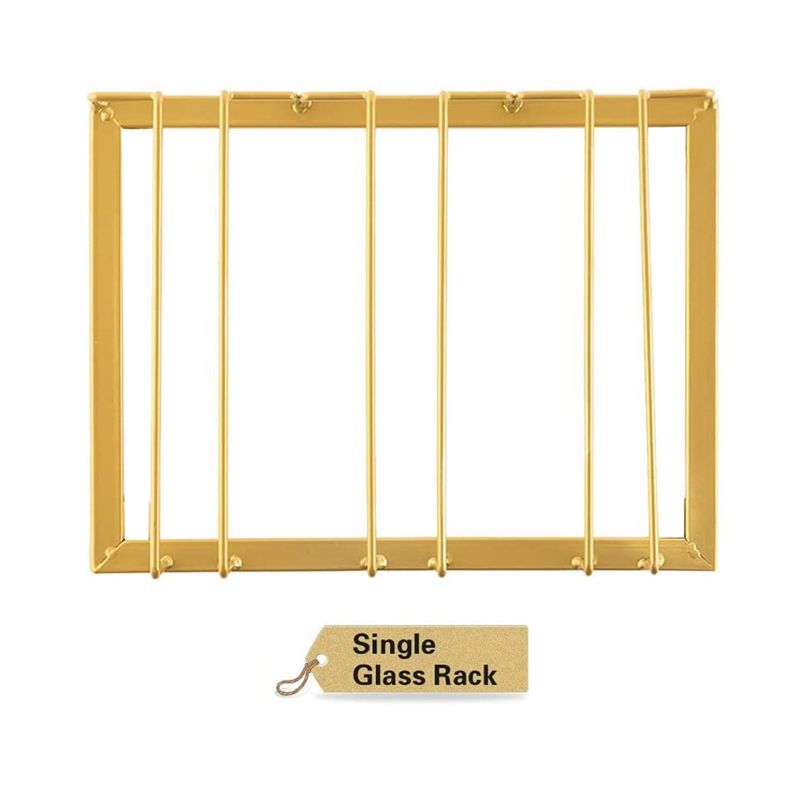AEE2-3 Rows Wine Glass Rack Under Cabinet Stemware Holder Iron Wine Glass Organizer Glasses Storage Hanger For Bar Kitchen