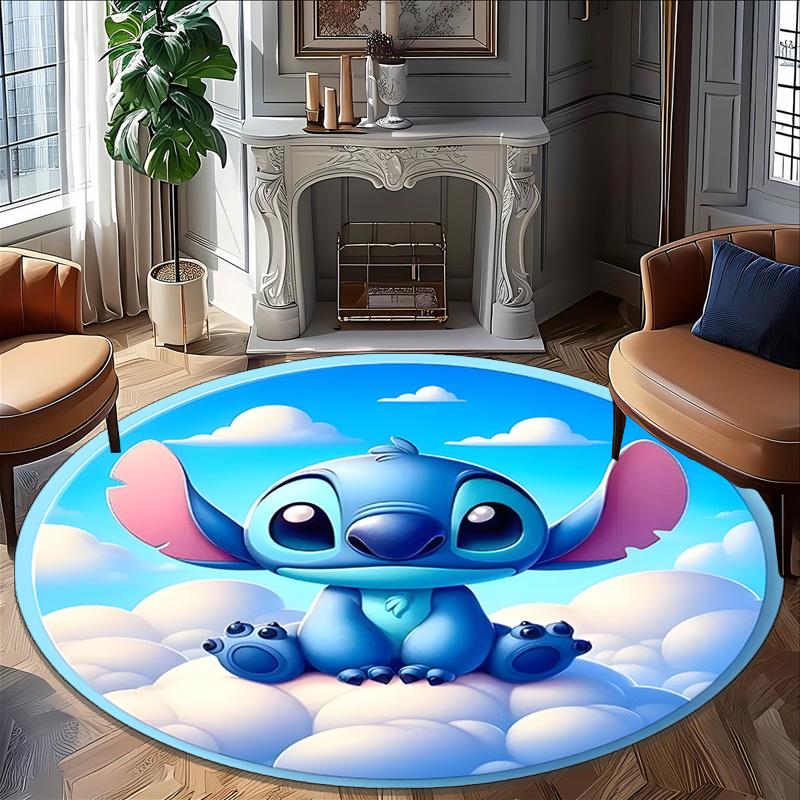 1pc S-Stitch17 Carpet, Round Rug, Comfortable, Suitable for Entryways, Living Rooms, Office, And Bedrooms, Christmas Decoration