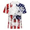 Trendy flame print short-sleeve polo shirt, great for casual daily wear.