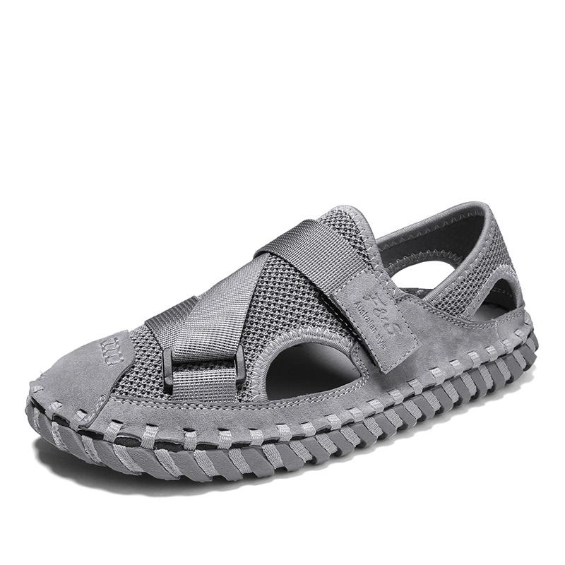 Closed Toe Outdoor Sandals for Men Summer Beach Hiking Walking Breathable Anti Slip Casual Shoes Size 38-44