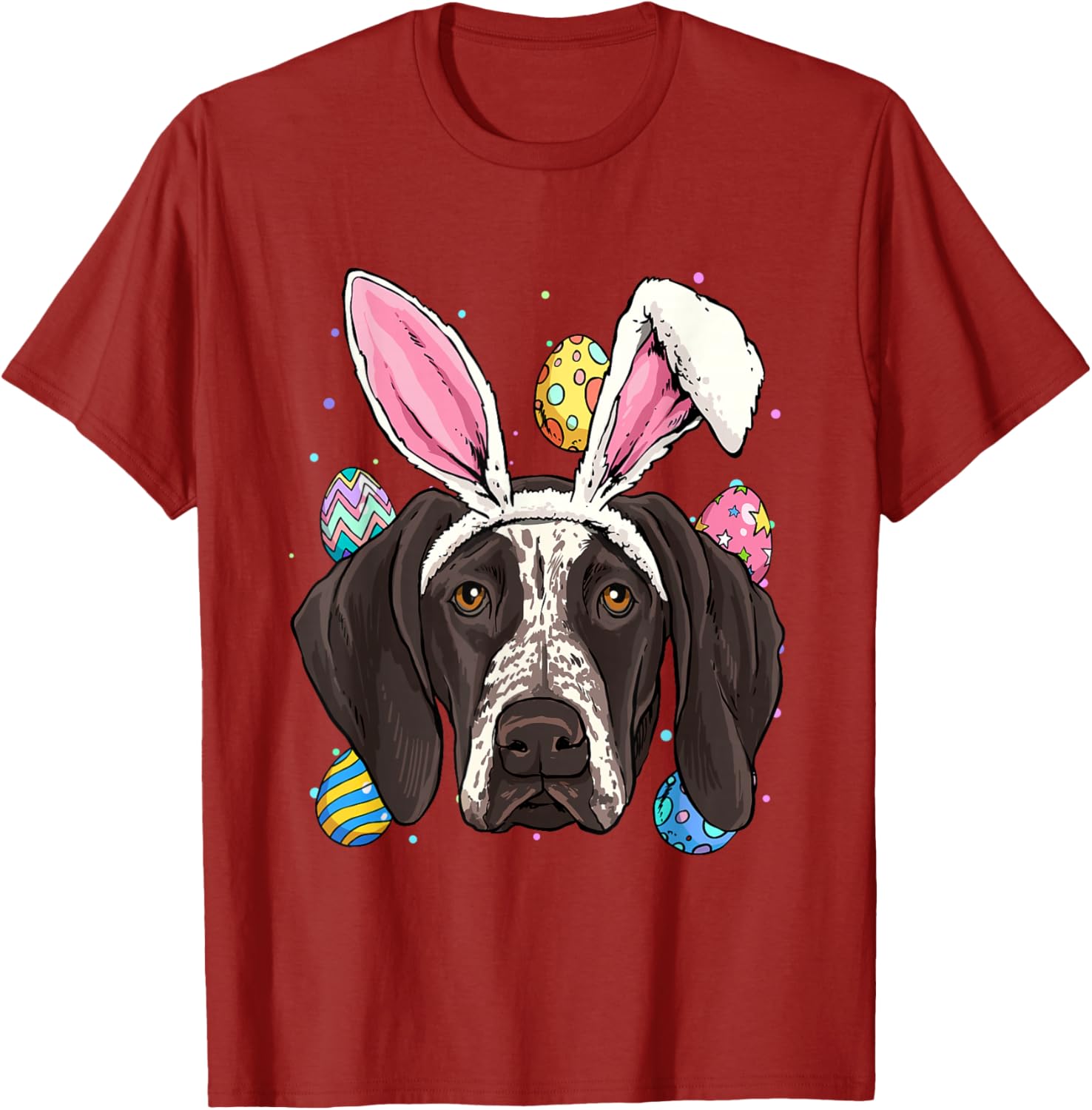 German Shorthaired Pointer Easter Bunny T-Shirt Funny GSP Egg Hunt Graphic Tee Men S