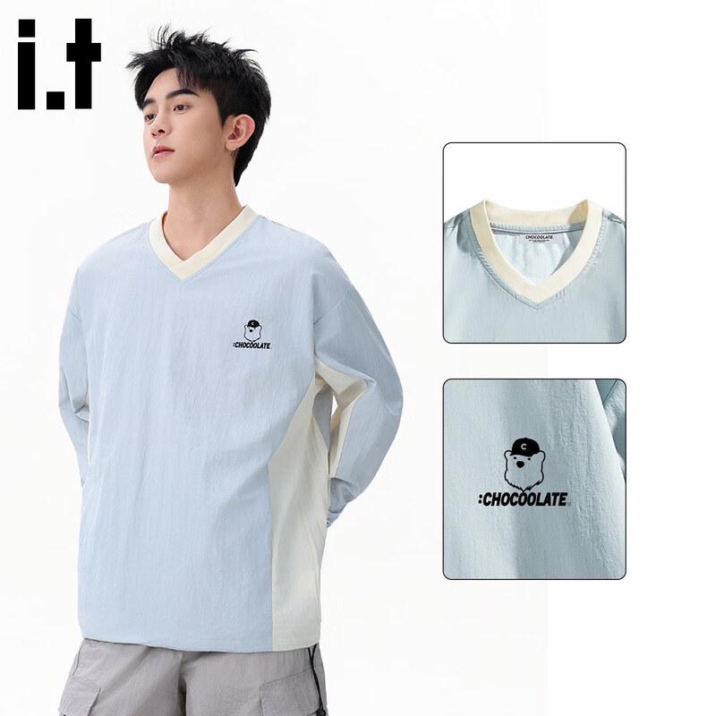 :CHOCOOLATEit Men s Spliced V-Neck Sweatshirt 2XL