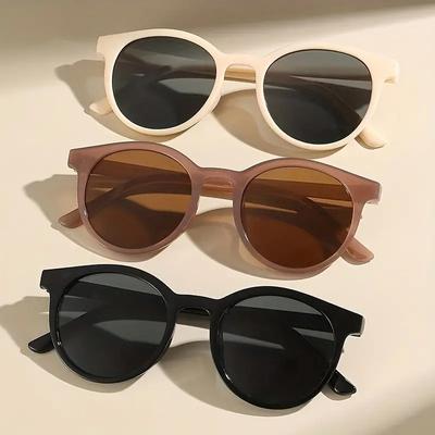 3 STÜCKE Unisex Runde Kunststoffrahmen Mode Sonnenbrillen für Outdoor Wandern Reisen Klassische Herren Sonnenbrillen